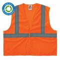 Glowear By Ergodyne Recycled Hi-Vis Safety Vest, Class 2, Orange, L/XL 8205HL-ECO
